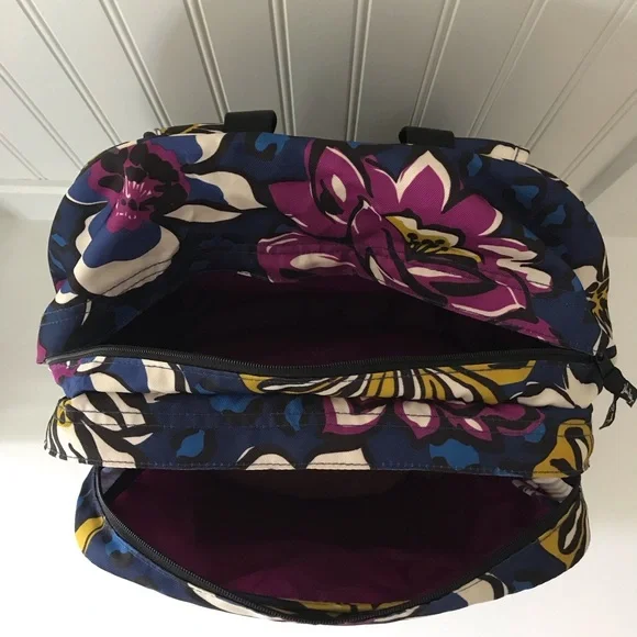 Vera Bradley Large Backpack - African Violet Retired Pattern - Picture 4 of 7